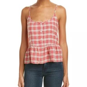 Red Plaid Spaghetti Strap Current Elliott